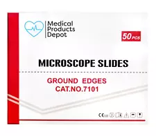 Pre-Cleaned Plain Microscope Slides, Ground Edges, & Cover Slips - Box of 50