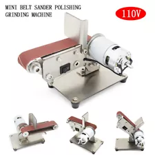 Small Electric Belt Sander Desktop Polishing Grinder 795/895 Spindle Motor New