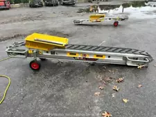 2019 Link-It 10' Electric Portable Rubber Conveyor Belt 350lb Capacity bidadoo