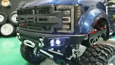 RC Car CNC Aluminum Front Bumper Face Bar & LED Kit For CEN Ford F450 Truck