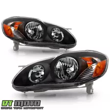 For Black 2003-2008 Toyota Corolla Replacement Headlights Headlamps Left+Right (For: 2003 Toyota Corolla)