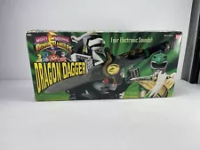 Vintage MMPR Green Power Rangers Dragon Dagger Sword Works Missing Battery Cover