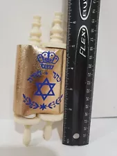 vintage Jewish Judaica mini replica Miniature Torah Scroll on paper