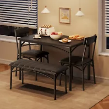 Dining Table Set for 4, Kitchen Table and Chairs for 4, Rectangular Dining Room