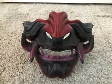 3D Printed Japanese Oni Demon Samurai Cosplay Halloween Half-Mask [Red/Black]