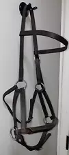 LEATHER BITLESS SIDE PULL BRIDLE FULL HORSE SIZE ENGLISH OR WESTERN