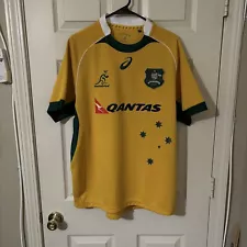 Australia Wallabies Men’s XL Asics Qantas Rugby Team Players Gear Jersey