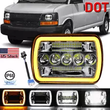 DOT 7x6" LED Headlight Hi-Lo Beam DRL For Chevy Express Cargo Van 1500 2500 3500 (For: 1999 Chevrolet Express 1500)