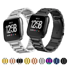 Metal Stainless Steel Watch Band Wrist Strap For Fitbit Versa/Versa 2/Versa Lite