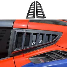 Carbon fiber Style Body Side Window Cowl Louvers Air Vent Trim for Corvette C7