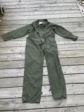 Coveralls Men's Cotton Sateen Type I Green Canvas Military Large XL