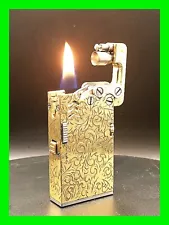 Unique Handmade Very Intricate Push Button Petrol Cigarette Lighter - Working