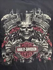 Harley Davidson Live Free Ride Free Stinger Medina Ohio XL No Tag 22x29 Biker T