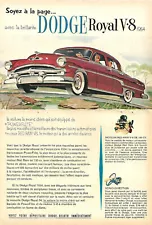 1954 DODGE ROYAL V-8 4-DOOR RED AUTOMOBILE ORIGINAL AD IN FRENCH