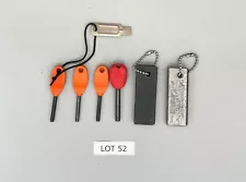 Fire Starter Set of 6 Items. Four Ferro Rods and Two Magnesium Survival Camping