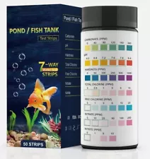 100pcs Fish Tank Test Strips 7-Way Aquarium Testing Kit Freshwater Saltwater