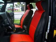 FOR 2007-2010 JEEP WRANGLER JK 4DOORS IGGEE CUSTOM FIT SEAT COVERS BLACK/RED