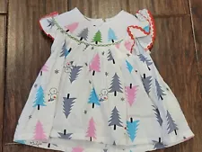 Lil Cactus 3-6m smocked Christmas tree snowman dress in very nice condition