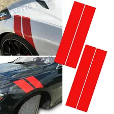 Universal Glossy Red Auto Fender Hood Vinyl Decal Racing Overlay Stripe Stickers (For: Mazda MX-5 Miata)