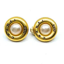 Chanel Earring Gold Whites 95 P 1356770