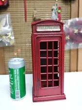 FREE SHIP Vintage Britain Red Phone Booth Classic 1950 Old Fashion Saving Box