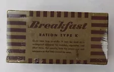 WWII WW2 US Military Army Breakfast Ration Type K Unopened Sealed Ration