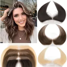 Hairline Cover UP For Women Real Human Hair Frontal Toupee Hairpiece Receding US