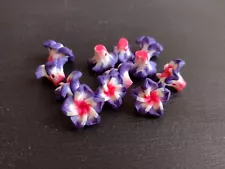 Set of 12 Polymer Clay Flower Beads for DIY, 1.5 mm Hole Size