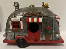 BIRDHOUSE, Hanging Wooden Camper Airstream. Trailer, Flower Pot House & Snail