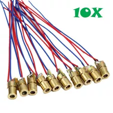 10pcs 650nm 6mm 5V 5mW Red Laser Dot Diode Module with Brass Diode Housing