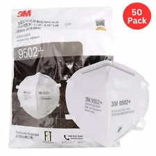 3M 9502+ KN95 Particulate Respirator Masks 50 Count XY-0038-9974-3 Standard Size