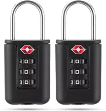 2 Pack TSA Approved Locks for Gun Case & Lugagge & Revolver , Black Padlock