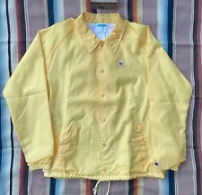 VTG Champion yellow lightweight coach lined windbreaker jacket L rare