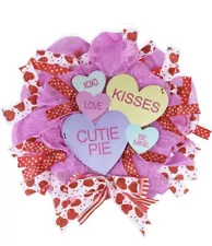 Happy Valentines Day Wreath Front Door Wreath Deco Mesh