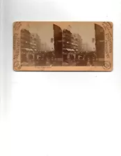 Stereoscope Card - Chicago Wabash Ave with sign for special sale on desks