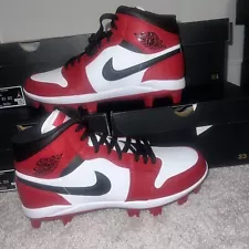 NIKE JORDAN 1 RETRO MCS GYM RED-BLACK-WHITE "BASEBALL CLEATS" SZ 9 [AV5354-611]