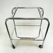 Art Deco Bar Cart Serving Tea Chrome Trolley