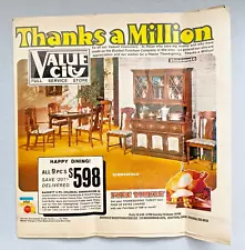 VINTAGE 70’S VALUE CITY FURNITURE SALES STORE FLYER PRINT AD BOOKLET