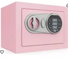 Digital Home Safe W/Keys & Code,Cash,Coin,Personal Items. Pink.Excellent Gift