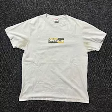 Supreme Mens Brooklyn Opening White Yellow Camo Box Logo Tee Size L Large