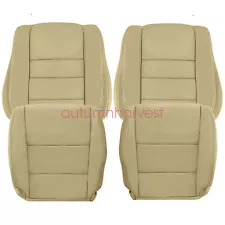 For 2008 2009 Honda Accord Driver & Passenger Bottom Top Leather Seat Cover Tan