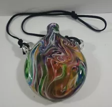 Hand Blown Glass 7" Multicolor Bottle