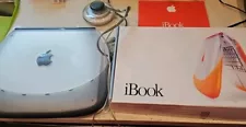 Vintage Apple Graphite Clamshell iBook G3 366mhz OS 9 With Accessories Box