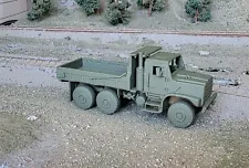 One HO 1/87 scale MTVR 6x6 dump truck, olive drab