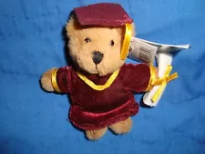 Russ Graduation Grad Teddy Bear in Burgundy Cap & Gown item #3847 Small Plush 4"