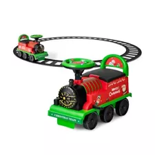 6V Battery Powered Kids Ride On Electric Train Set Toy 2In 1 With Durable Wheels