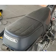 For HONDA C65 C70 C90 CM90 CM91 Complete Double Seat Long Black PU (For: 1982 Honda)