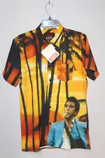 NEW Reason Brand X Scarface Tony Montana Button Up Stretch Shirt Men MEDIUM NWT