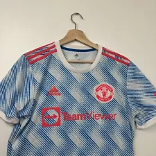 Adidas Manchester United 2021/2022 Away Size Med Jersey Football Teamviewer EUC