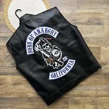 Sons Of Anarchy Faux Leather Motorcycle Vest Lined Mens Medium Cosplay Costume